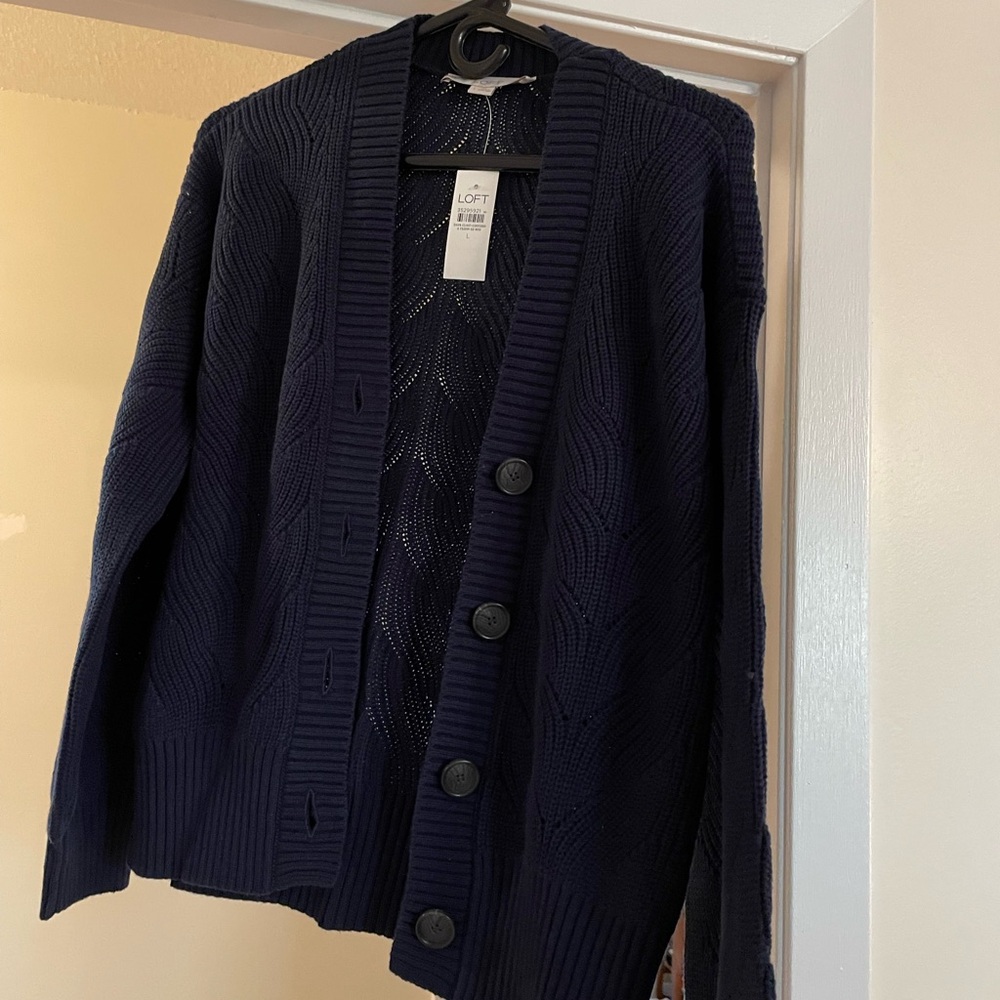 Loft cardigan sweater size Large. NWT!